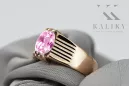 Amatista Oro rosa antiguo original de 14k Anillo Artesanía vintage vrc007r